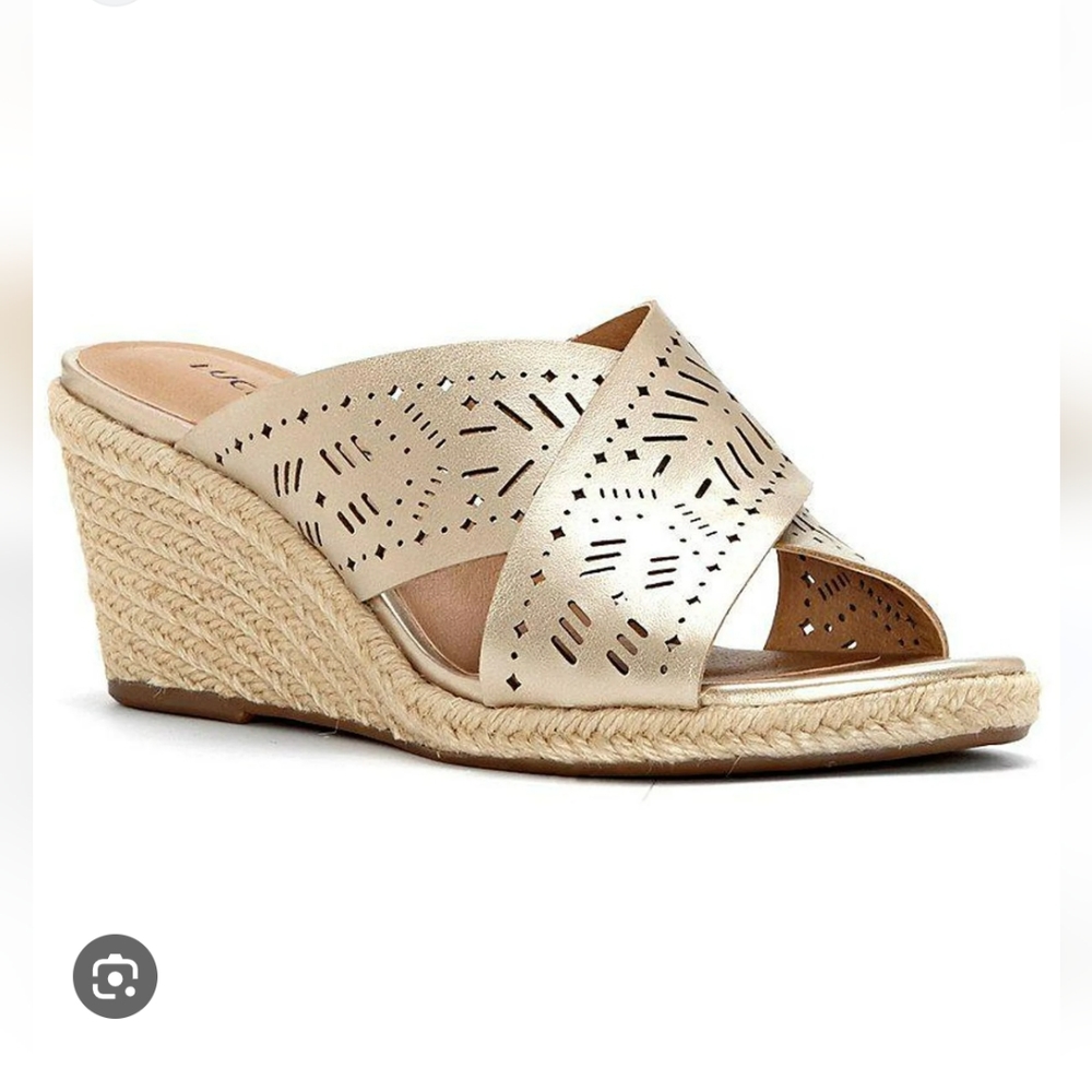 NWT Lucky Brand Women's KEELA Wedge Sandal wide width